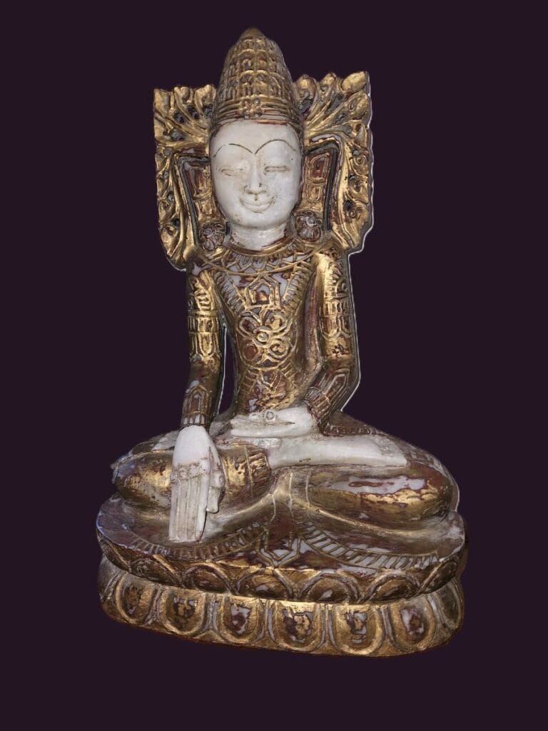 19th Century Shwe bo Alabaster Konbaung Buddha Statue