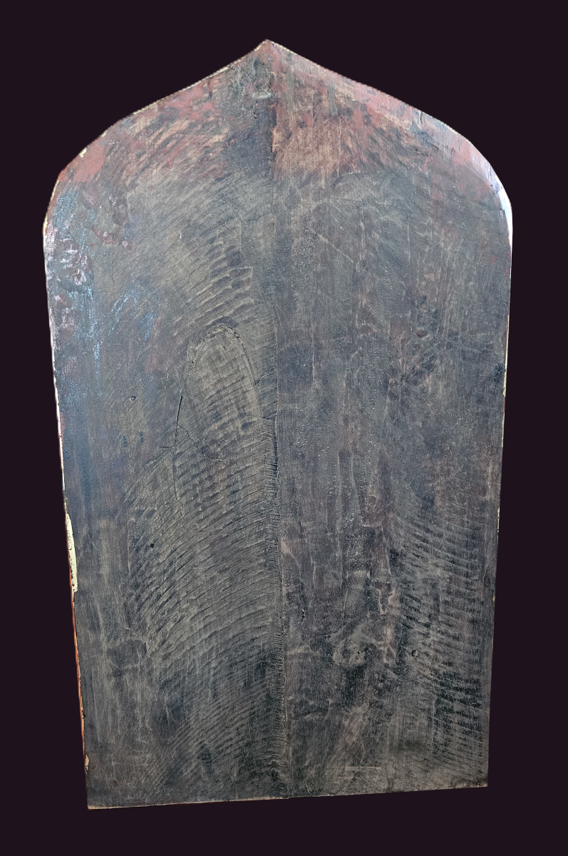 Burmese 1 mtr Gilded Carving - Main Life Events 9 Burmese Wooden Carving depiocting Jataka Scenes - Back view