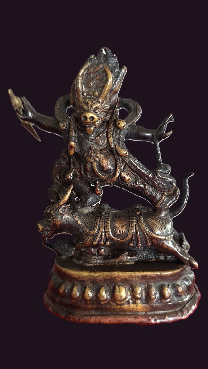 Yama Dharmaraja Kalarupa Bronze Nepal 18th-19th Century