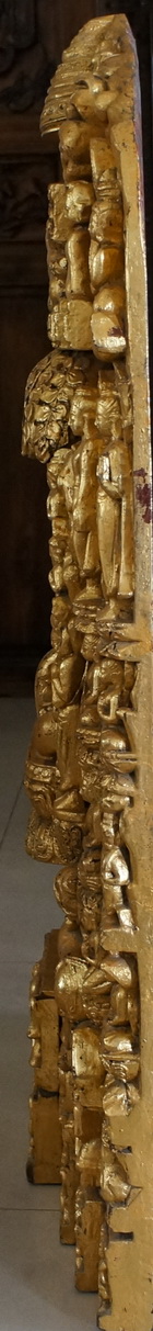 Burmese 1 mtr Gilded Carving - Main Life Events 8 Burmese Wooden C arving showing 8 great events in the life of the Buddha and the 7 weeks after enlightenment - one metre solid teak wood