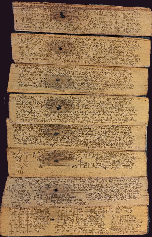 Burmese Zata Palm Leaf Horoscope 2 Burmese Astrological Zata with Buddhist Scriptures