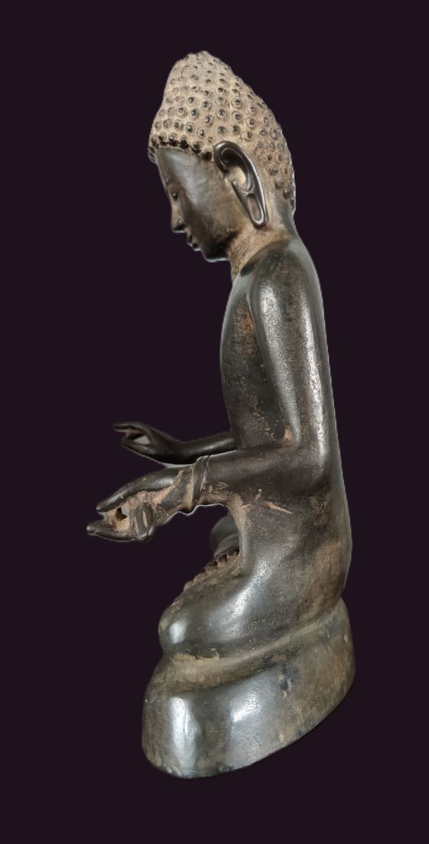 Far East Collections 5 Burmese Bronze Pyu Buddha Statue - Side profile