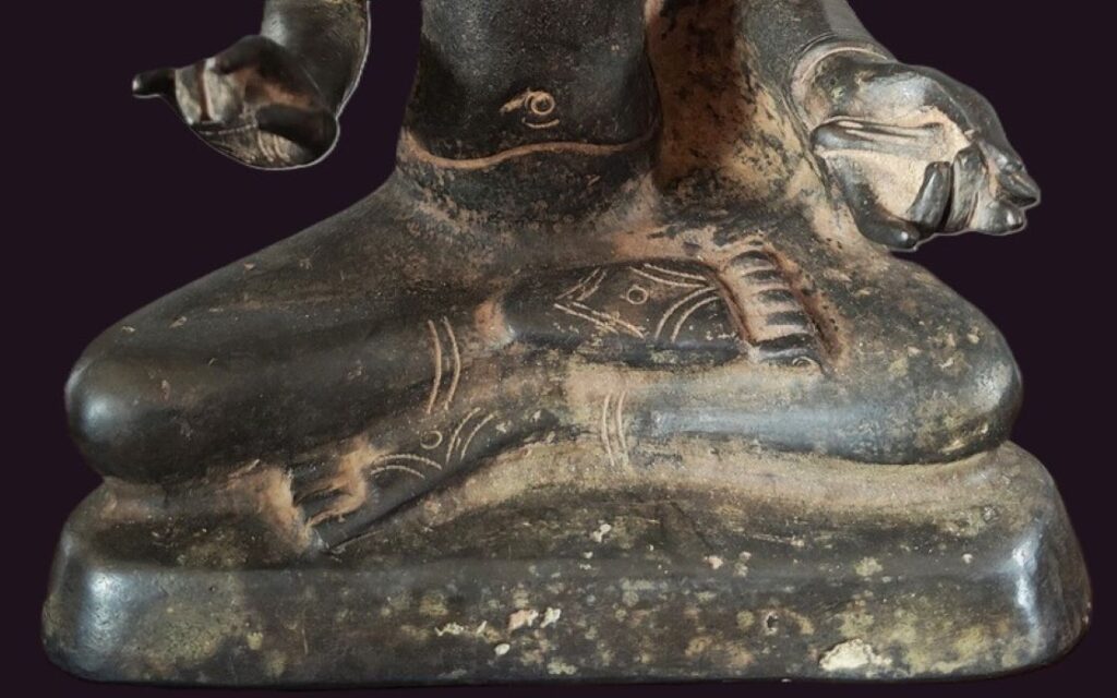 Lower Part of body Burmese Pyu Buddha Statue - leg posture Ardha Padmasana