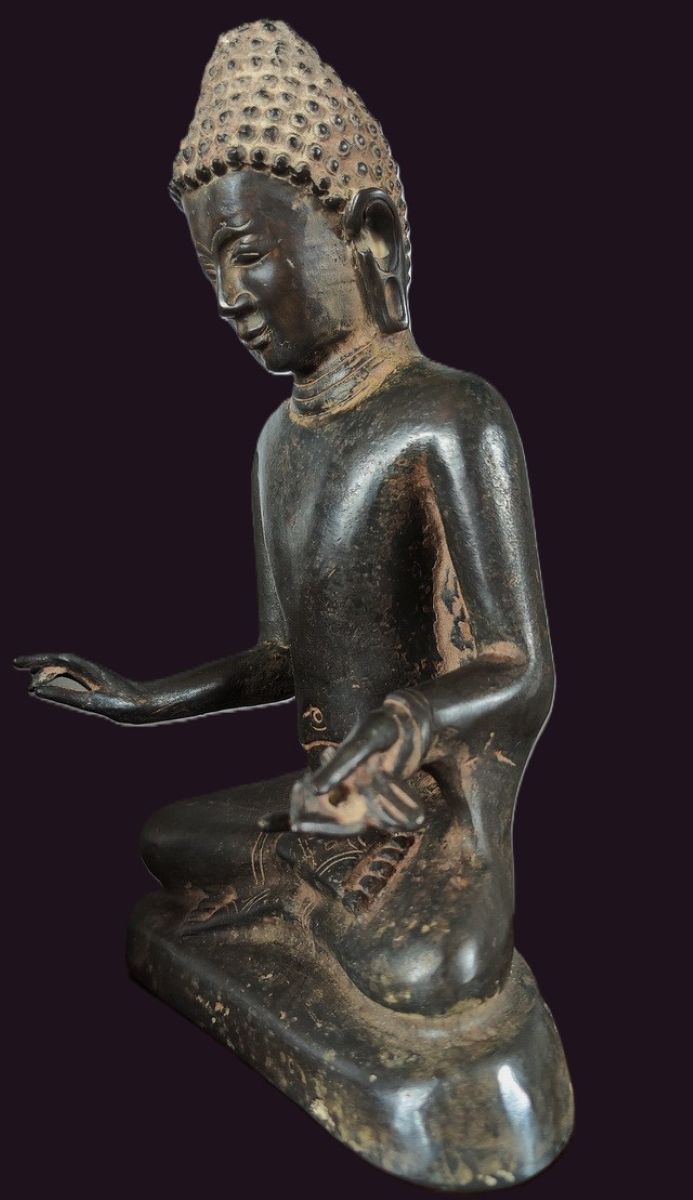 Rare Burmese Bronze Mon-Pyu Buddha statue