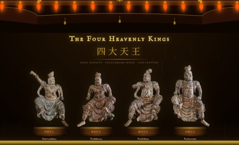 Chinese Ming Dynasty Wooden Lokapala Figures 10 Chinese Ming Dynasty Wooden Lokapala Figures