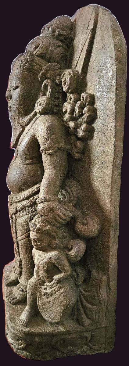East Javanese Agastya Andesite Stone Stele