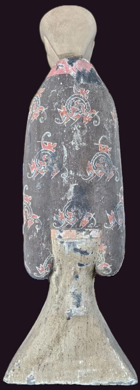 Back View - Han Dynasty Painted Pottery Court Lady - Mingqi
