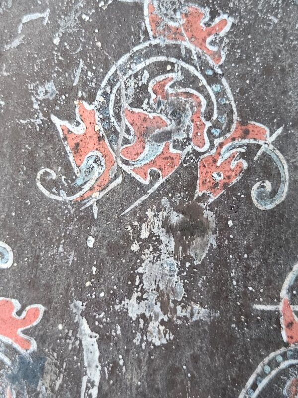 Han Dynasty Mingqi Court lady - Close view of Cold Paint work on the Body