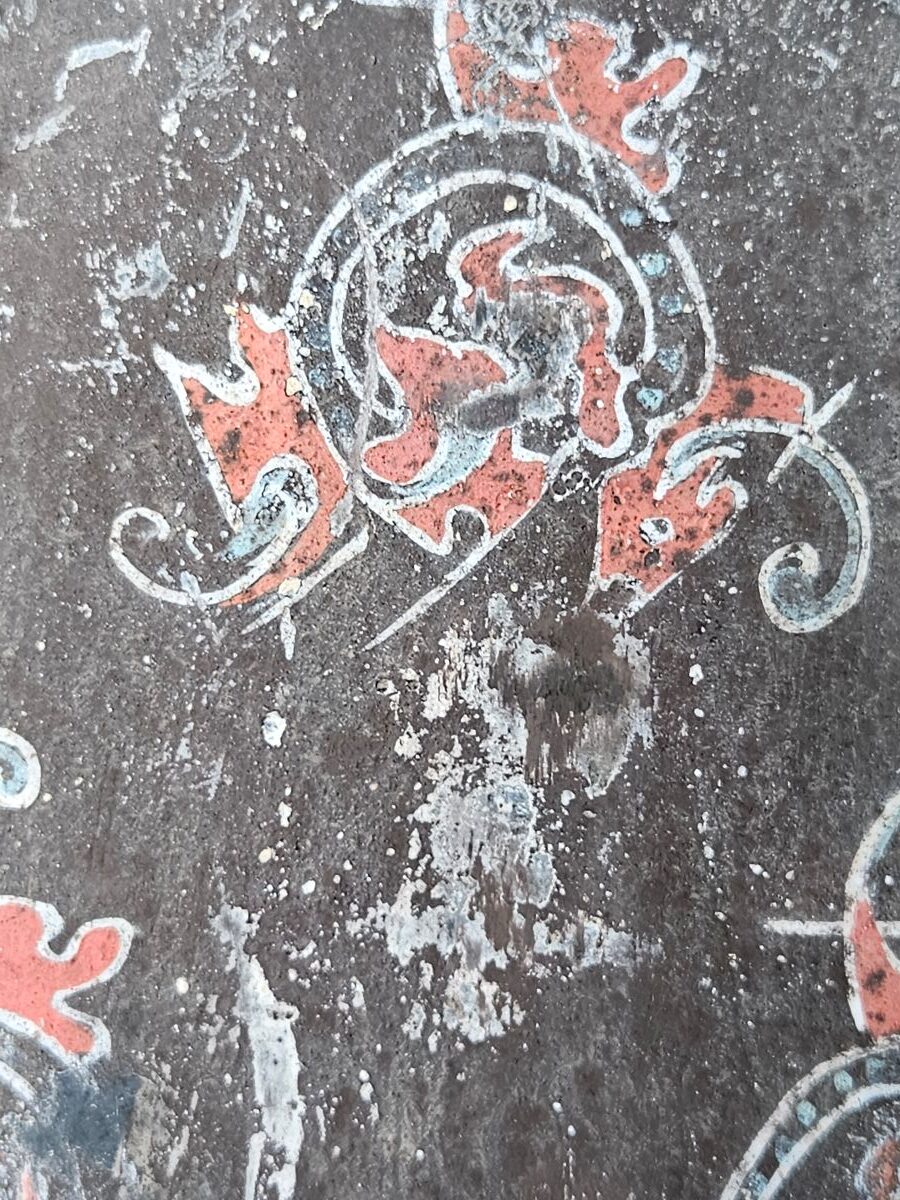 Western Han Dynasty Painted Pottery Court Lady - Mingqi 6 Han Dynasty Mingqi Court lady - Close view of Cold Paint work on the Body