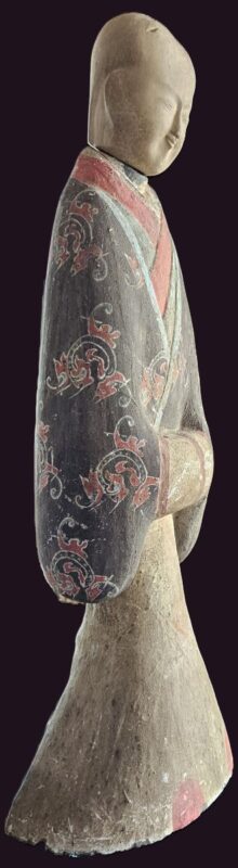 Right side profie - Han Dynasty Painted Pottery Court Lady - Mingqi Funerary Figure