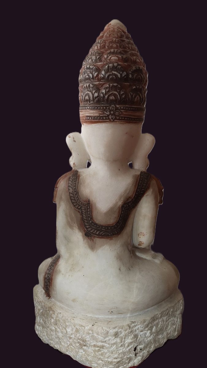 19th Century Alabaster Shan Buddha back