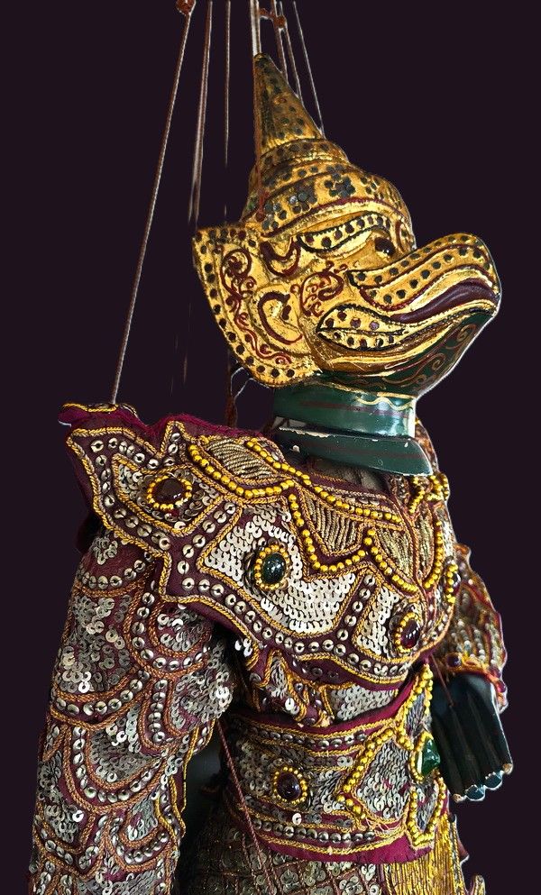Burmese Puppet Mythological Garuda Bird 4 Antique Burmese Puppet Garuda Bird - Galon