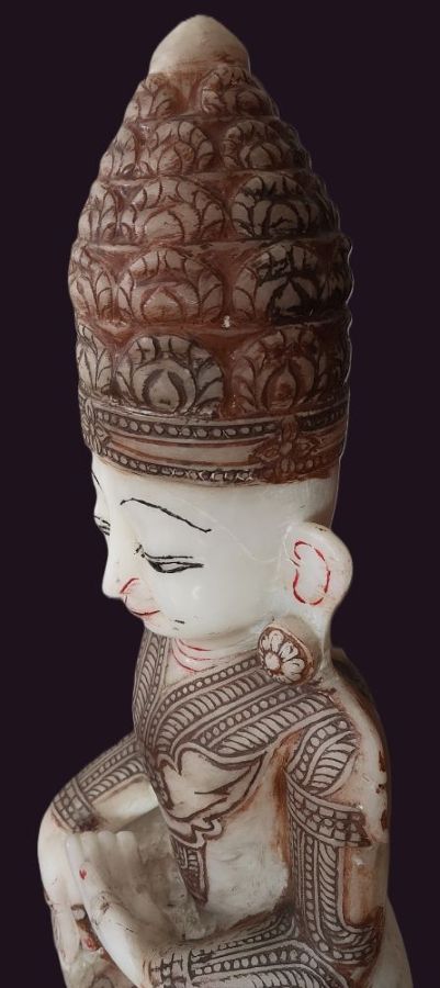 Burmese Tiered Crowned Shan Alabaster Buddha statue