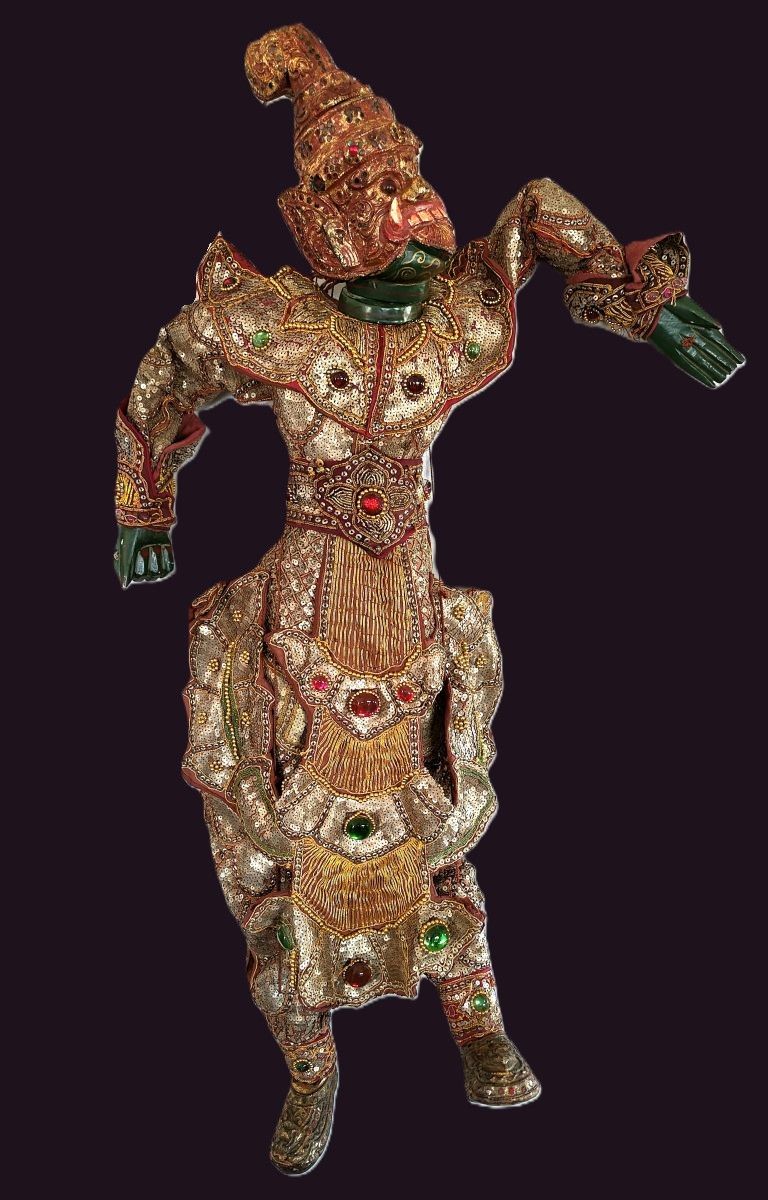 Antique 97cm Burmese Puppet - Taw Belu Forest Ogre