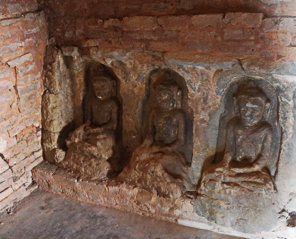 Pyu Site - Sri Ksetra Burmese Ancient City 4 Sandstone Pyu Buddha images