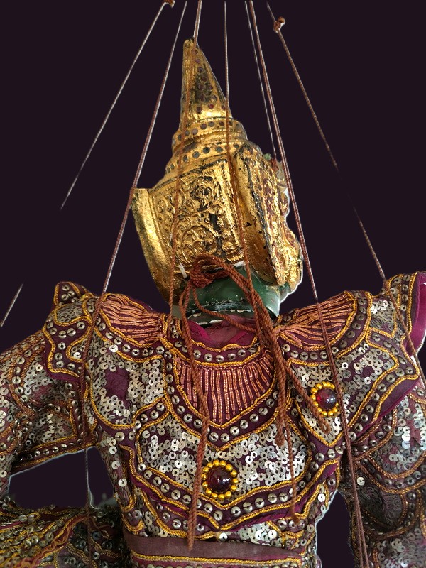 Burmese Puppet Mythological Garuda Bird 6 Top back view Burmese Garuda Puppet