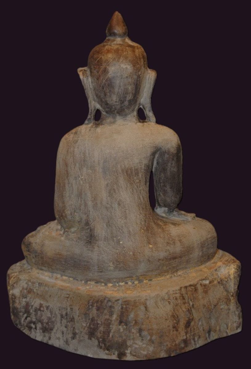 Ava - Konbaung Sandstone Buddha Statue (c.1650–1780) 5 Antique Burmese Ava Period Sandstone Buddha Statue