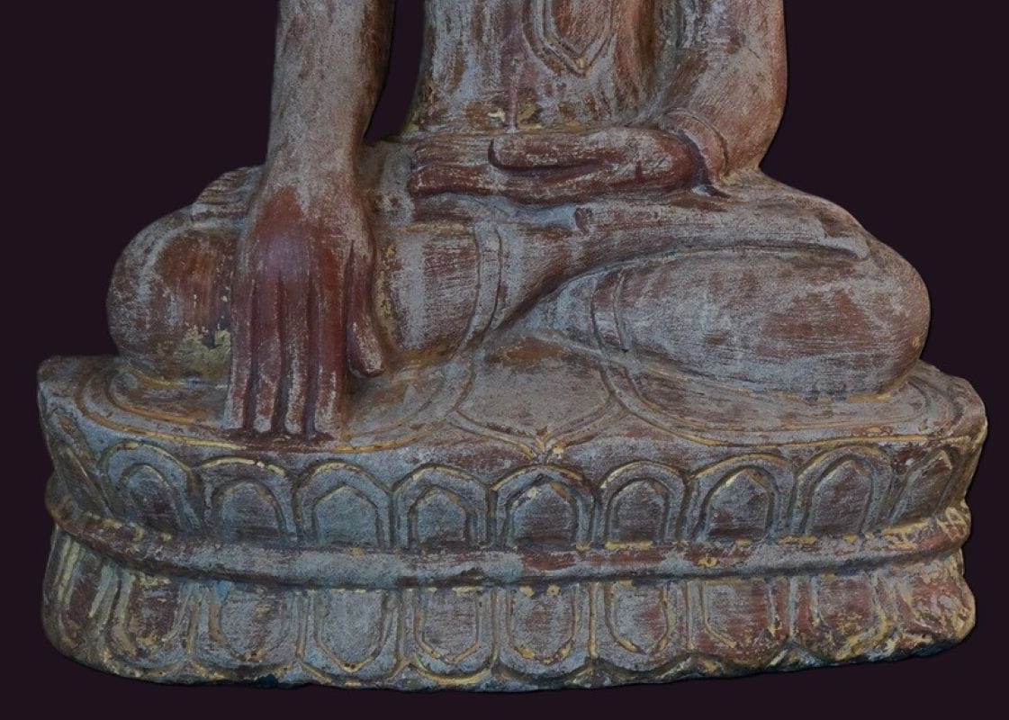 Ava - Konbaung Sandstone Buddha Statue (c.1650–1780) 4 Burmese Sandstone Ava Period Buddha Statue