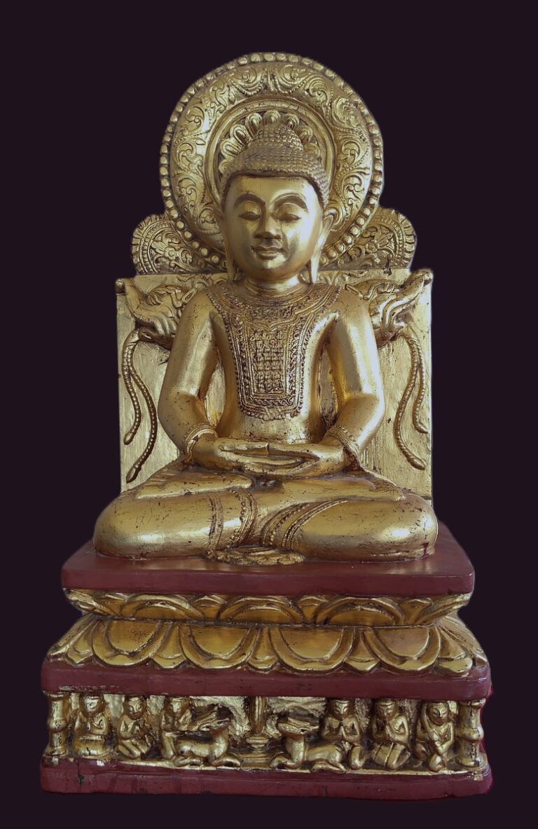Antique Shan Mandalay Style Wood Buddha Statue 7 Antique Shan Mandalay Style Wood Buddha Statue