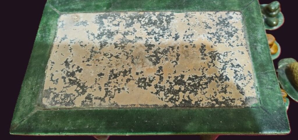 Ming Dynasty Ming qi - Table with Offerings 3 Chinese Mingqi Terracotta Tabletop