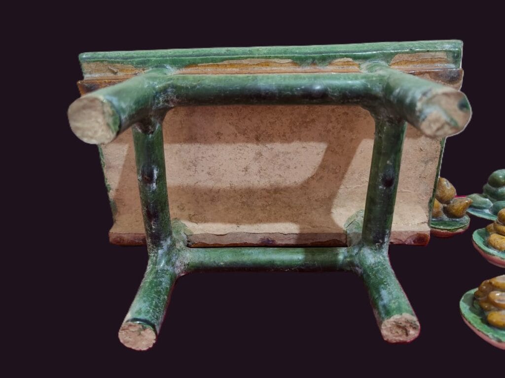 Ming Dynasty Ming qi - Table with Offerings 4 Underneath view Chinese Terracotta Ming qi Table