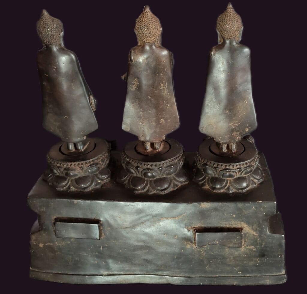 Buddha statues on Burmese Buddhist Shrine