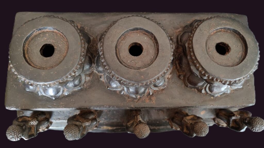 View of Lotus Pedestal from top of Buddhist Bronze Shrine