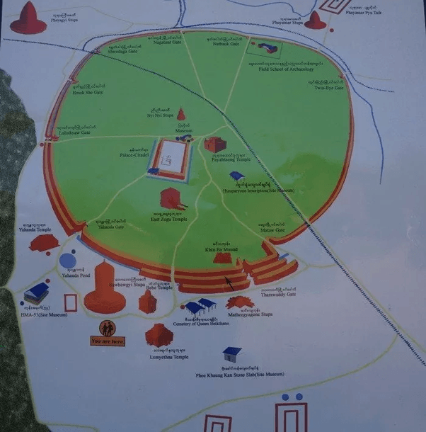 Sri Ksetra Map - Pyu City States